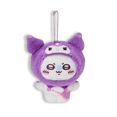Chiikawa x Sanrio｜小桃&酷洛米 絨毛變裝掛件