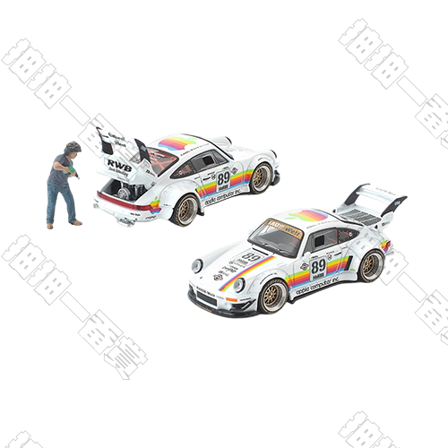 POPRACE｜Porsche RWB 930 蘋果彩虹賽車模型 中井啟人偶套組[26年10月發售]